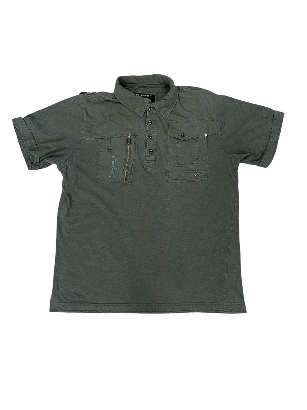 Marc Ecko Cut & Sew Deadly Threads Slub Cotton Polo Shirt Men’s Size Large Green